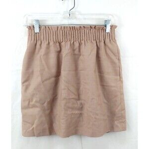 J Crew Skirt Size 2 Wool Stretch Waist Beige Pockets Straight Pencil Lined